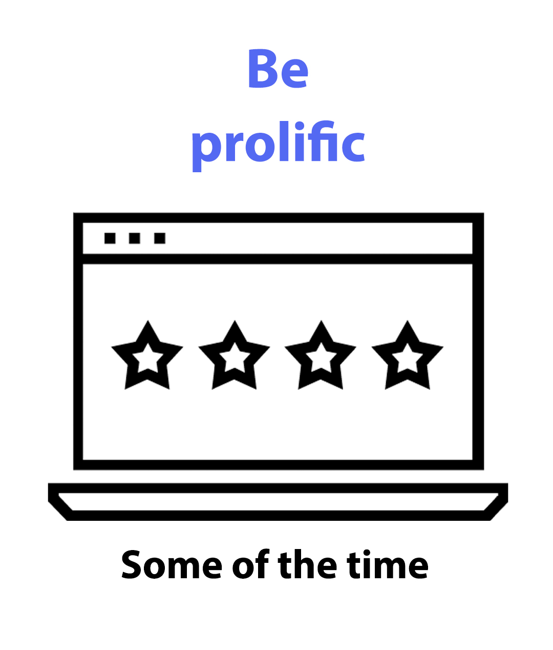 To represent being prolific is a screen with stars